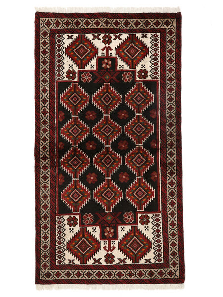  Baluch Rug 102X187 Persian Wool Black/Dark Red Small 