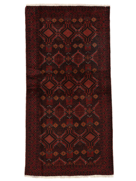  Persian Baluch Rug 100X192 Black/Dark Red (Wool, Persia/Iran)