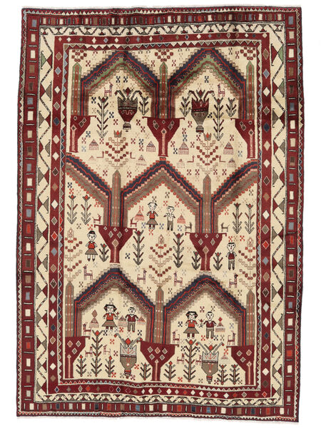  Oriental Afshar Rug Rug 197X287 Brown/Dark Red (Wool, Persia/Iran)