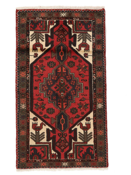  Persian Hamadan Rug 68X120 Black/Dark Red 
