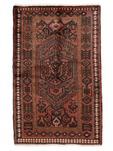  Oriental Hamadan Rug 80X127 Black/Dark Red (Wool, Persia/Iran)
