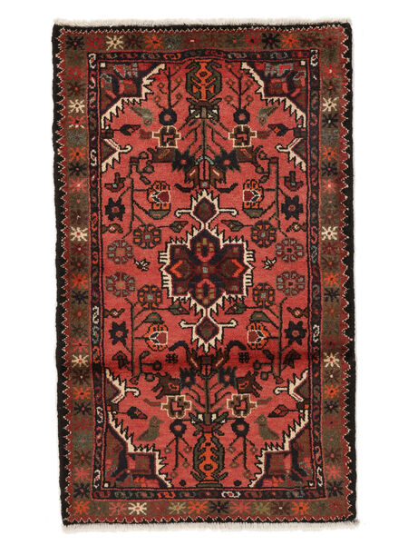Hamadan Rug Rug 74X124 Black/Dark Red (Wool, Persia/Iran)
