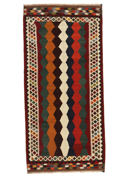  Kilim Vintage Rug 129X271 Vintage Persian Wool Rug Black/Dark Red Small Rug 