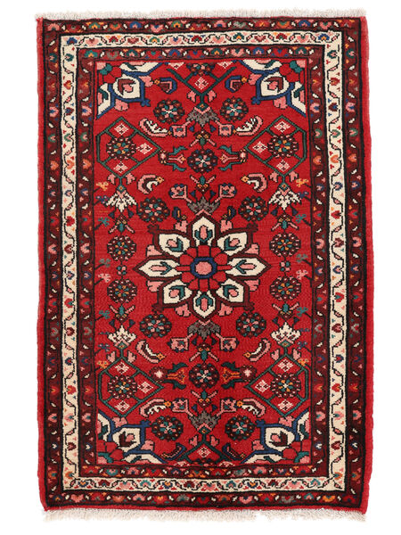  70X103 Hosseinabad Rug Black/Dark Red Persia/Iran 