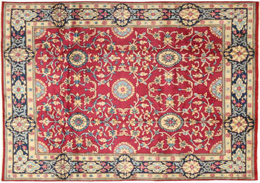 225x225 cm Oriental Square Carpet FeelGoodRugs Kerman Diba-Brown Rug 75x75 