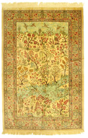  Oriental Qum Silk Pictorial Rug Rug 131X198 (Silk, Persia/Iran)