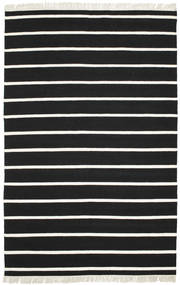  Dhurrie Stripe - Black/White Rug 190X290 Authentic
 Modern Handwoven Black/Beige (Wool, India)