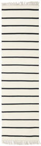  Dhurrie Stripe - White/Black Rug 80X300 Authentic
 Modern Handwoven Runner
 Beige/White/Creme (Wool, India)