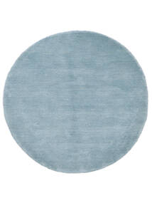 Handloom Ø 250 Large Light Blue Plain (Single Colored) Round Wool Rug 