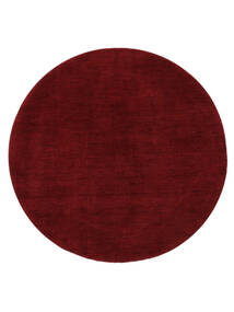  Handloom - Dark Red Rug Ø 150 Modern Round White/Creme/Black (Wool, India)