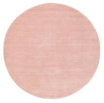  Handloom - Pink Rug Ø 100 Modern Round Light Brown/White/Creme/Crimson Red (Wool, India)
