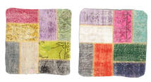  Patchwork Pillowcase Rug 50X50 Authentic
 Oriental Handknotted Square Yellow/Pink (Wool, Turkey)