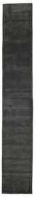  Wool Rug 80X500 Handloom Fringes Black/Grey Runner Rug
 Small Rug 