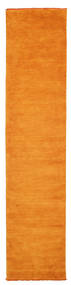 Handloom Fringes 80X350 Small Orange Plain (Single Colored) Runner Wool Rug Rug 