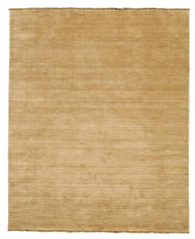 Handloom Fringes 200X250 Beige Plain (Single Colored) Wool Rug 