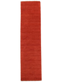  Handloom Fringes - Rust/Red Rug 80X300 Modern Hallway Runner
 Rust Red (Wool, India)