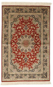  Qum Silk Signed: Qum Ahmadi Rug 97X150 Authentic
 Oriental Handknotted Brown/Dark Brown (Silk, Persia/Iran)