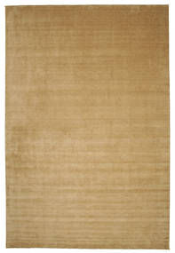 Handloom Fringes 400X600 Large Beige Plain (Single Colored) Wool Rug Rug 