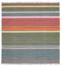  200X200 Striped Rainbow Stripe Rug - Multicolor Cotton, 