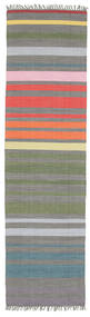  Rainbow Stripe - Grey Rug 80X300 Authentic
 Modern Handwoven Hallway Runner
 Dark Grey/Light Grey (Cotton, India)