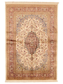 Qum Silk Rug 131X208 Brown/Orange (Silk, Persia/Iran)
