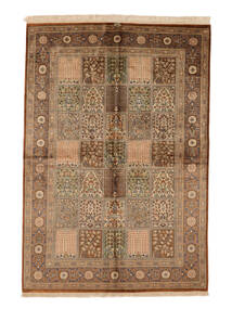  Qum Silk Signed: Qum Babai Rug 135X198 Authentic
 Oriental Handknotted Dark Brown/Black (Silk, Persia/Iran)