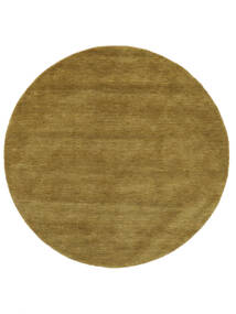 Handloom Ø 150 Small Olive Green Plain (Single Colored) Round Wool Rug Rug 