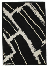  Power Rug 135X190 Authentic
 Modern Handknotted Black/White/Creme (Wool, India)
