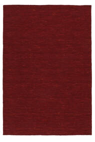 Kelim Loom 200X300 Dark Red Plain (Single Colored) Wool Rug Rug 