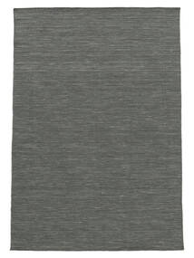  Kilim Loom - Dark Grey Rug 140X200 Authentic
 Modern Handwoven Dark Grey/Dark Green (Wool, India)
