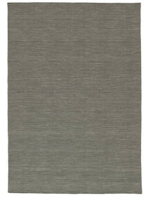 Kelim Loom 300X400 Large Dark Grey Plain (Single Colored) Wool Rug Rug 
