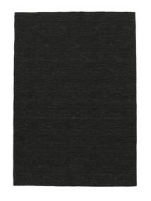 Kelim Loom 300X400 Large Black Plain (Single Colored) Wool Rug Rug 