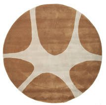  Stones Handtufted - Brown Rug Ø 150 Modern Round Brown/Dark Beige (Wool, India)