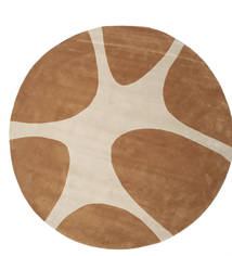  Stones Handtufted - Brown Rug Ø 300 Modern Round Dark Brown/White/Creme Large (Wool, India)
