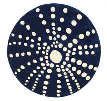  Sjöborre Handtufted - Blue Rug Ø 150 Modern Round Dark Blue/Beige (Wool, India)