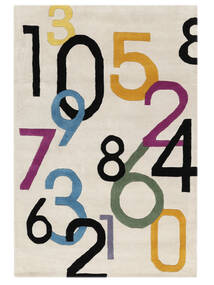  120X180 Number Kids Rug Small Lucky Numbers Rug - Ivory White 