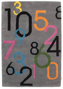 Lucky Numbers Kids Rug 120X180 Small Grey Number Wool Rug Rug 
