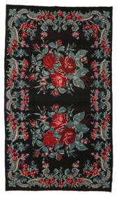 Handwoven Rose Kelim Moldavia Rug 185X314 Wool Rug Black/Dark Red Rug 