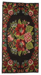  Rose Kelim Moldavia Rug 176X329 Authentic Oriental Handwoven Black/Dark Red (Wool, )