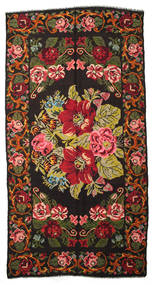  Rose Kelim Moldavia Rug 201X382 Authentic Oriental Handwoven Brown/Red (Wool, )
