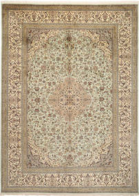  Kashmir Pure Silk Rug 246X342 Authentic
 Oriental Handknotted Light Grey/Light Brown (Silk, India)