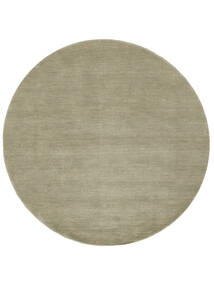  Handloom - Grey/Light Green Rug Ø 150 Modern Round White/Creme/Dark Beige (Wool, India)