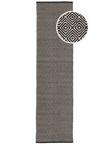  Diamond - Black/White Rug 80X300 Authentic
 Modern Handwoven Hallway Runner
 Dark Grey/Light Grey (Cotton, India)