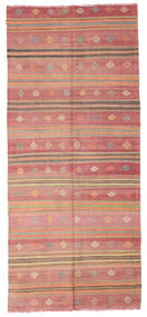  Kilim Semi Antique Turkish Rug 163X380 Authentic
 Oriental Handwoven Hallway Runner
 Light Pink/Dark Red (Wool, Turkey)