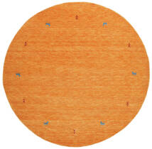 Gabbeh Loom Two Lines - Orange Rug Ø 200 Modern Round Rust Red/White/Creme (Wool, India)
