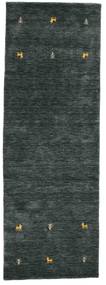  Gabbeh Loom Two Lines - Dark Grey/Green Rug 80X250 Modern Hallway Runner
 Black/Dark Green (Wool, India)