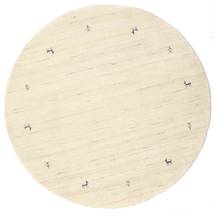  Gabbeh Loom Two Lines - Off White Rug Ø 150 Modern Round Yellow/Beige (Wool, India)