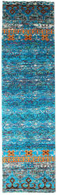 Quito - Turquoise Rug 80X300 Authentic Modern Handknotted Hallway Runner Turquoise Blue/Blue (Silk, India)