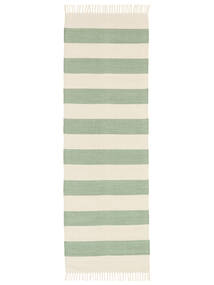  Cotton Stripe - Mint Rug 80X250 Authentic Modern Handwoven Hallway Runner Olive Green/Light Grey (Cotton, India)