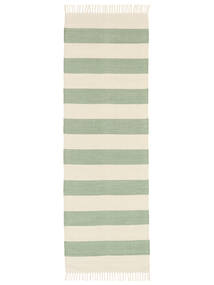  80X250 Striped Small Cotton Stripe Rug - Mint Green Cotton, 